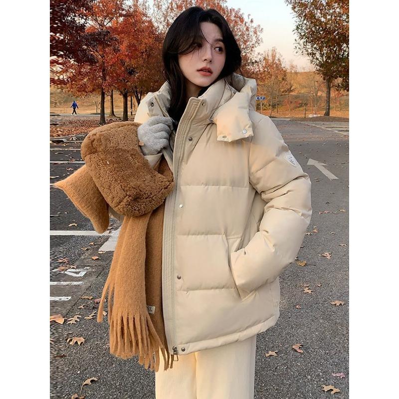 Зимняя короткая пуховая куртка женская свободного кроя утолщенная теплая куртка-пуховик повседневная парка