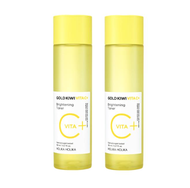 HOLIKA HOLIKA Gold Kiwi Vita C+ Осветляющий уход за кожей  (Тонер 150 мл, сыворотка 45 мл, тонер-диски 80 листов) (12 вариантов)