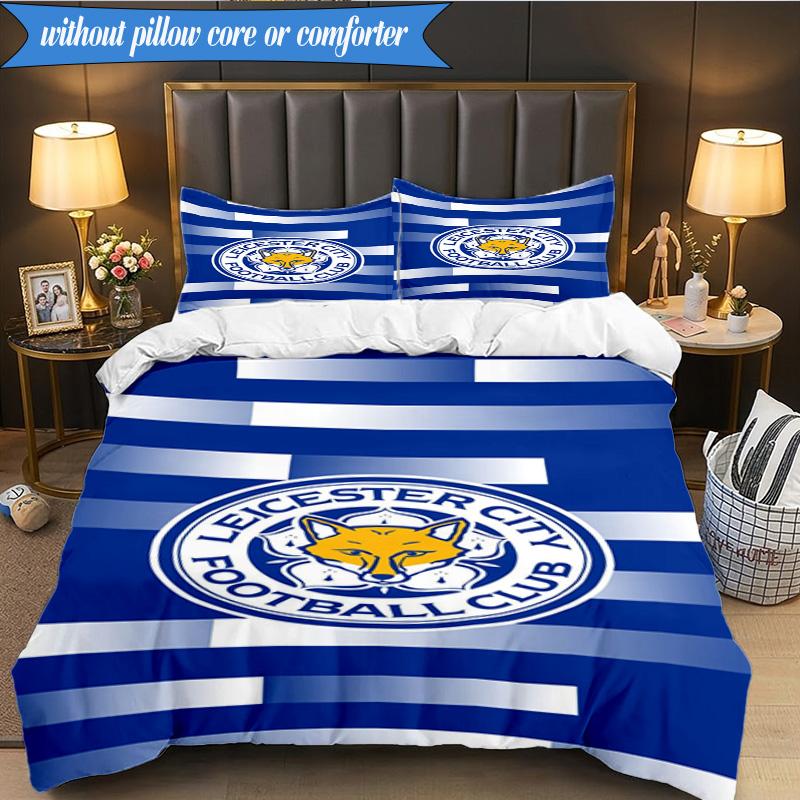 3PCS City Football Club Printed Soft Bedding Set,Including 1pc Duvet Cover And 2pcs Pillowcases Perfect for Bedroom, Dormitory, Fan gift