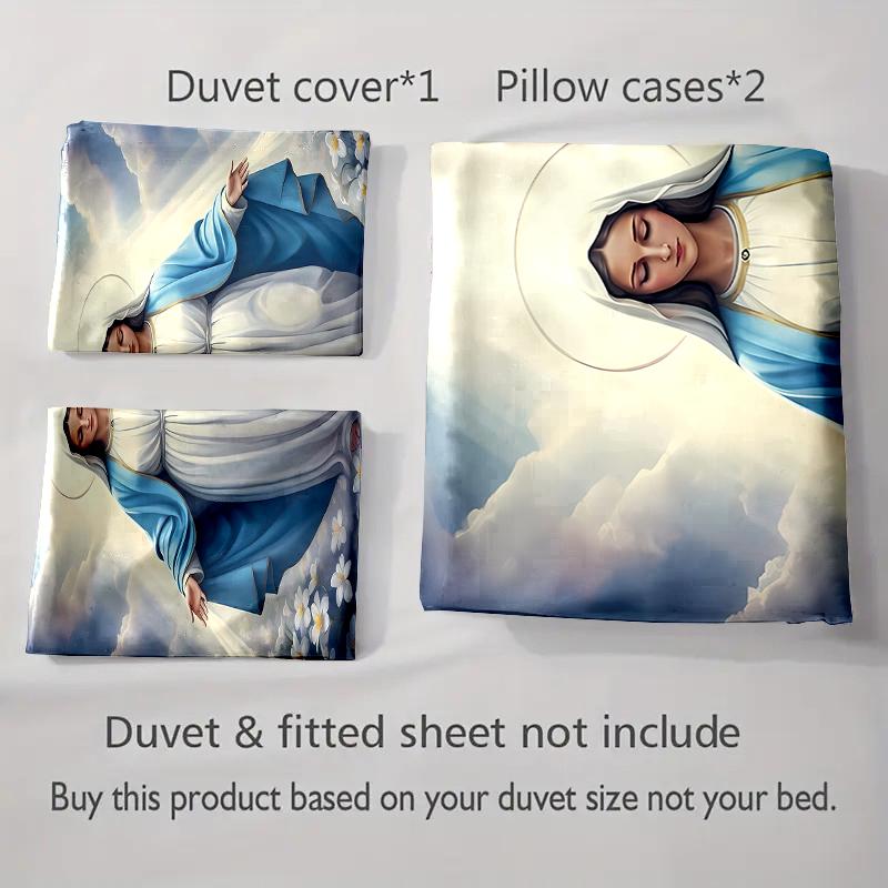 Holy serene illustration. Bedding Duvet cover sets Duvet covers Pillowcases gifts (1 * Duvet Cover 2 * Pillowcases, without duvet insert)
