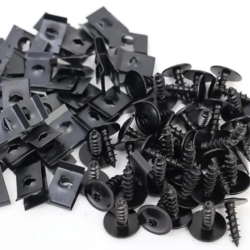 100/50/10 шт. U-образных металлических зажимов с винтами для автомобилей и мотоциклов, набор антикоррозийных крепежных элементов amagi