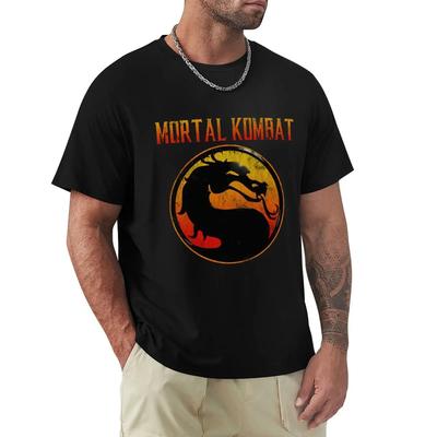 2024 Мода Графические Футболки Мультяшные Аниме Винтажные Футболки Mortal Kombat С Коротким Рукавом Повседневные Мужские 100% Хлопковая Футболка Топы