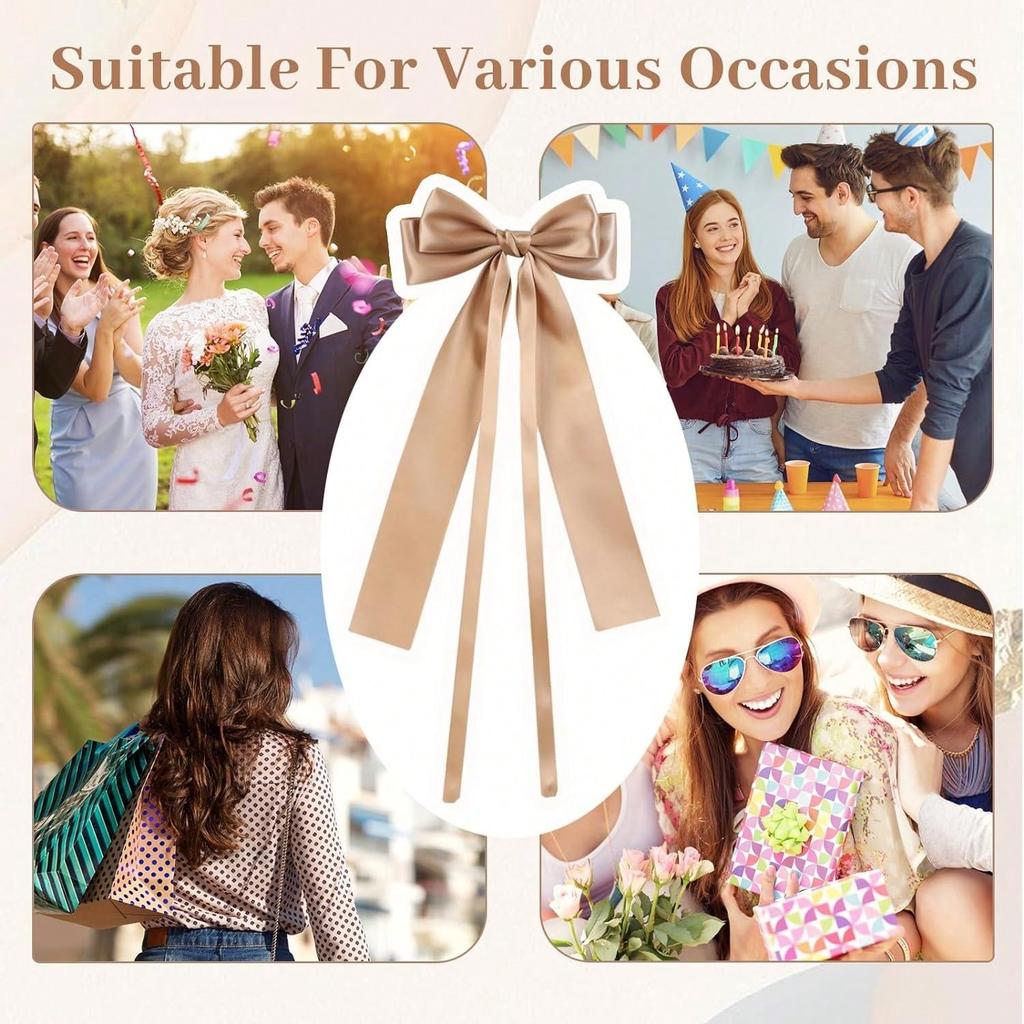 1pc Multi-color Cute Hair Clip, Bow Hair Clip, Long Tail Bow Hair Accessory, Large Ribbon Bow Satin Hair Clip