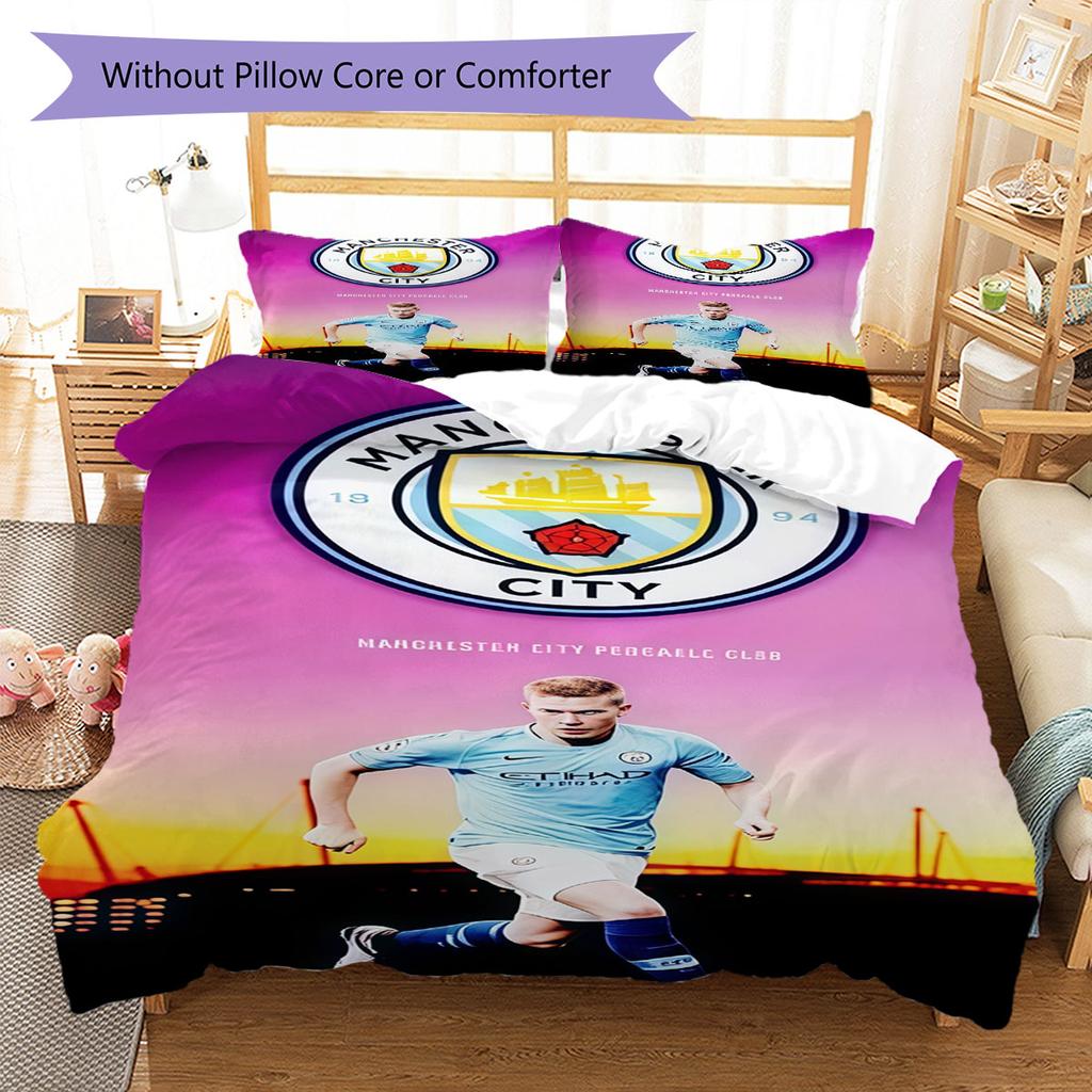 Rare MCFC Collects Bedding Quilt Set Quilt Cover Pillowcase Home Decoration Birthday Gift (1 * duvet cover + 2 * pillowcase, without core)