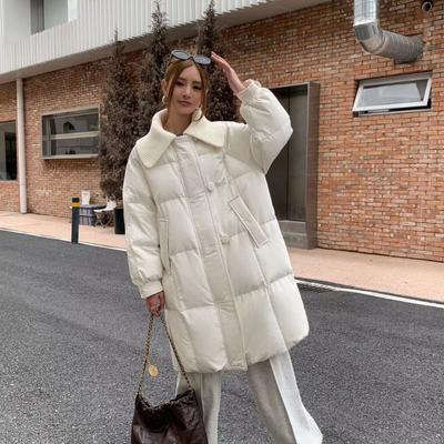Утепленная хлопковая одежда Женские зимние пуховые куртки средней длины до колена Корейская версия свободные пальто