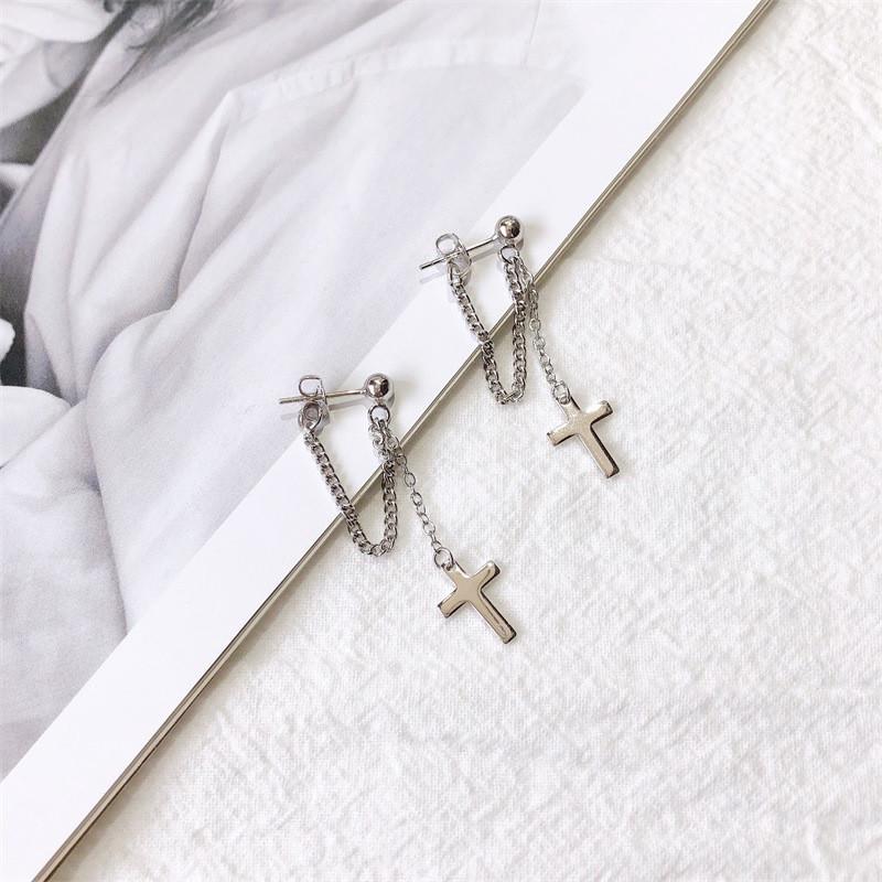 Punk Style The Cross Earring Fashion Geometric Stud Earrings Women Women Men Rock Jewelry Party Eardrop