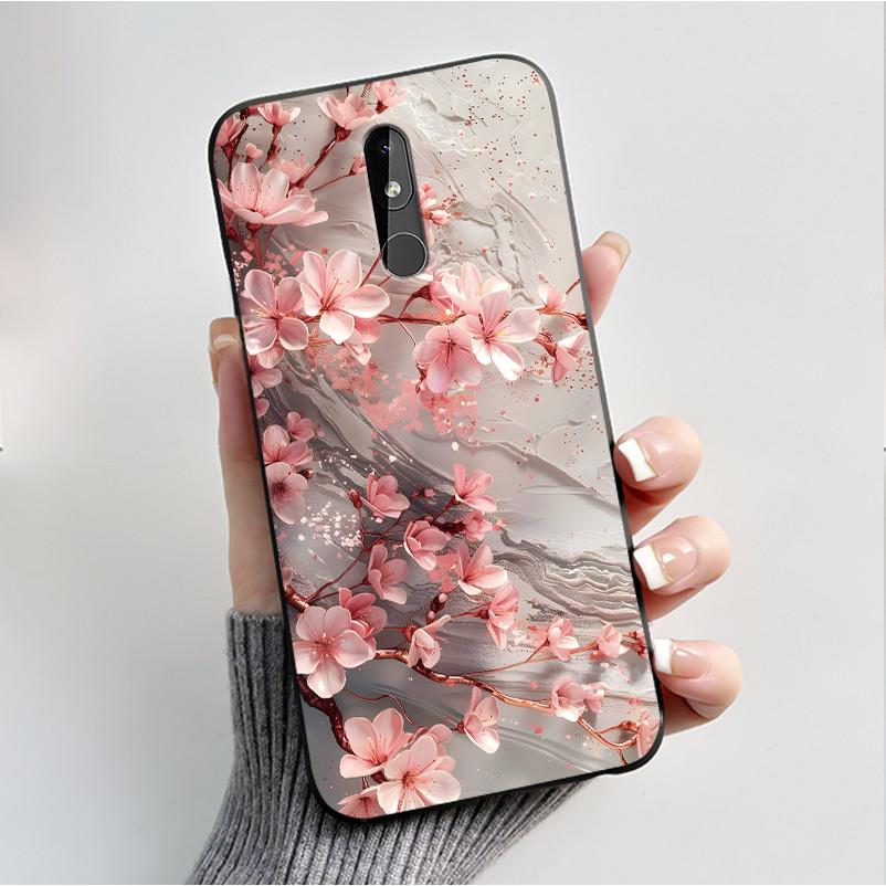 Printing Pattern Case For Nokia 3.2 / Nokia 3 / Nokia 3.1 Capa Coque Soft Silicone Black Shell Cover Cute Flower Cartoon Casing