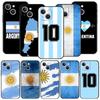 Роскошный чехол для телефона для iPhone 11 12 13 15 16 14 Pro Max X XR XS 7 8 Plus 2020 Черный Мягкий чехол Funda Флаг Аргентины Футбол 10