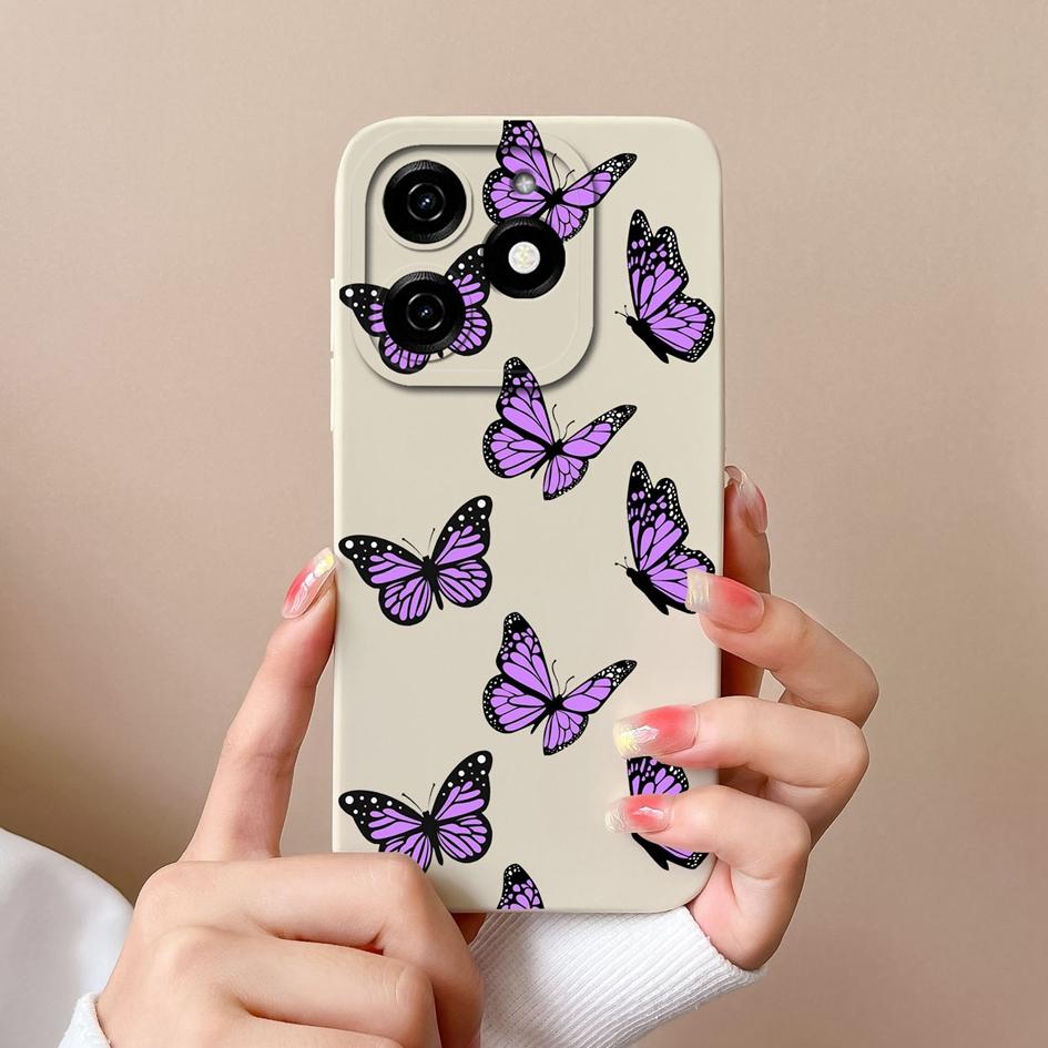 Для Tecno Camon 30 Pro Premier Itel P55 + 4G задняя крышка, чехол из жидкого мягкого силикона, роскошная ромашка-бабочка, супер противоударный защитный чехол для камеры, чехол для телефона