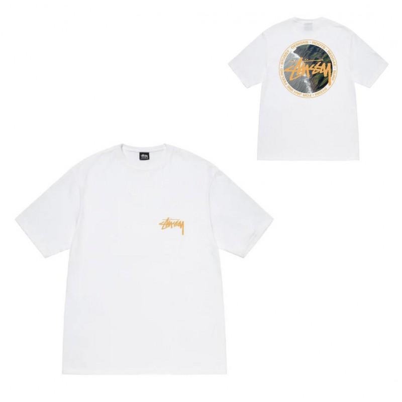 Mens Casual Short Sleeve Cotton T-Shirt With Letter Print Loose Fit Streetwear Style
