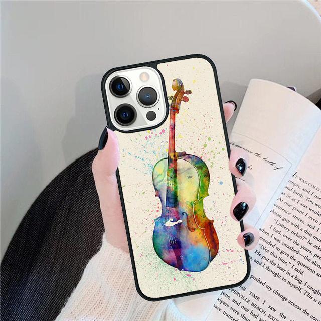 Музыкальный Виолончель Скрипка Ракушка Чехол Для iPhone 17 Air 15 16 14 13 12 Pro Max 11 Pro Max Plus Чехол для Телефона