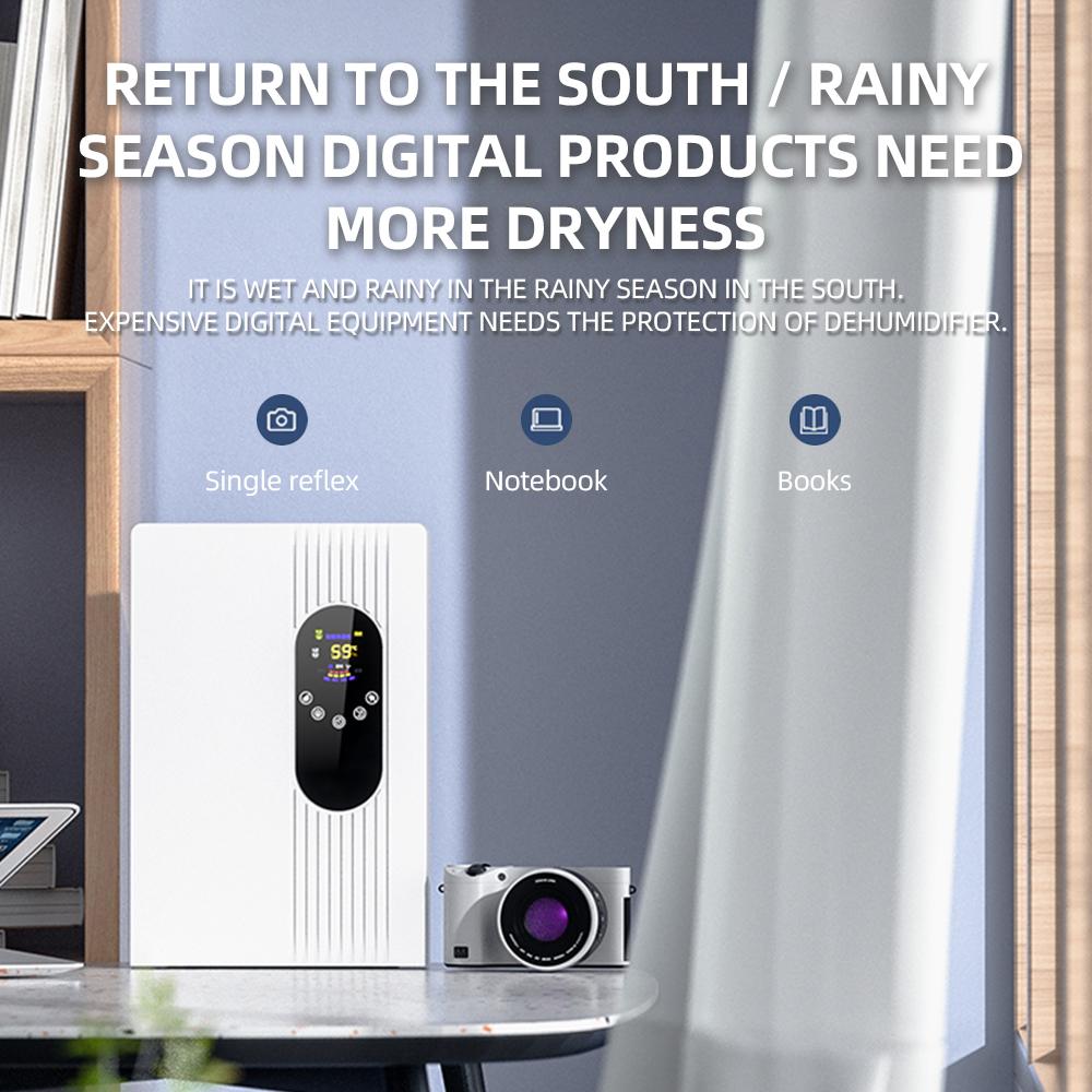 Осушитель и очиститель воздуха 2-в-1 со сливным шлангом, пульт дистанционного управления, сенсорный ЖК-экран, влажность