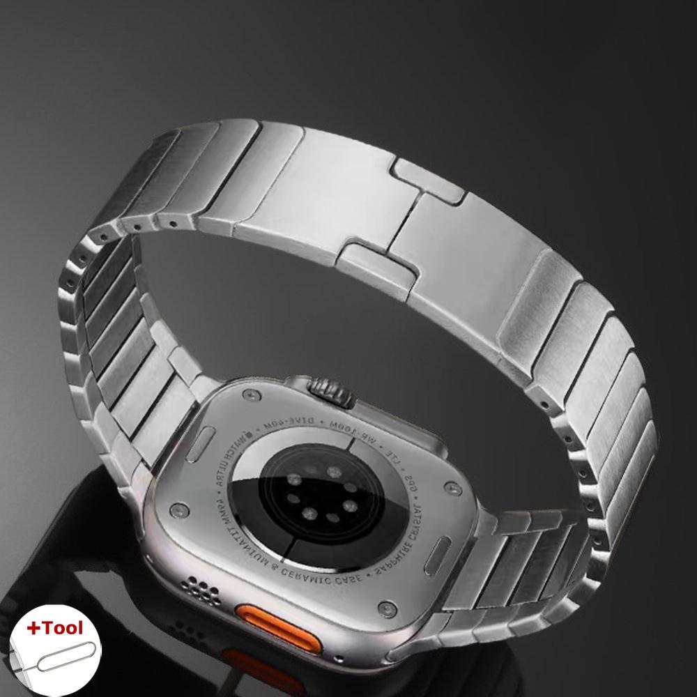 Петля для браслета-звена для Apple Watch Ultra 2, 49 мм, серия 9, 45 мм, ремешок для iWatch 8, 7, 41 мм, 40 мм, 38 мм, 6, 5, 4 se, 44 мм, 42 мм, ремешок из нержавеющей стали