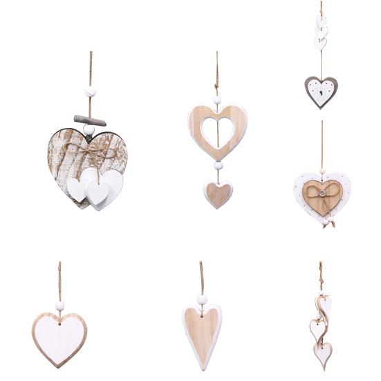 Форма сердца DIY украшения свадебный подвесной кулон деревянный настенный кулон домашний декор