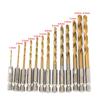 Drill Bit Set 13pcs Coated HSS Hex Shank Plated Quick Change 1.5-6.5 Mm