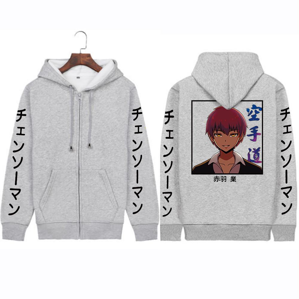 Аниме Убийство Класс Акабане Карма Толстовки на молнии Мужчины Женщины Harajuku Хип-Хоп Осень Зима Повседневная Теплая Куртка На Молнии Пальто