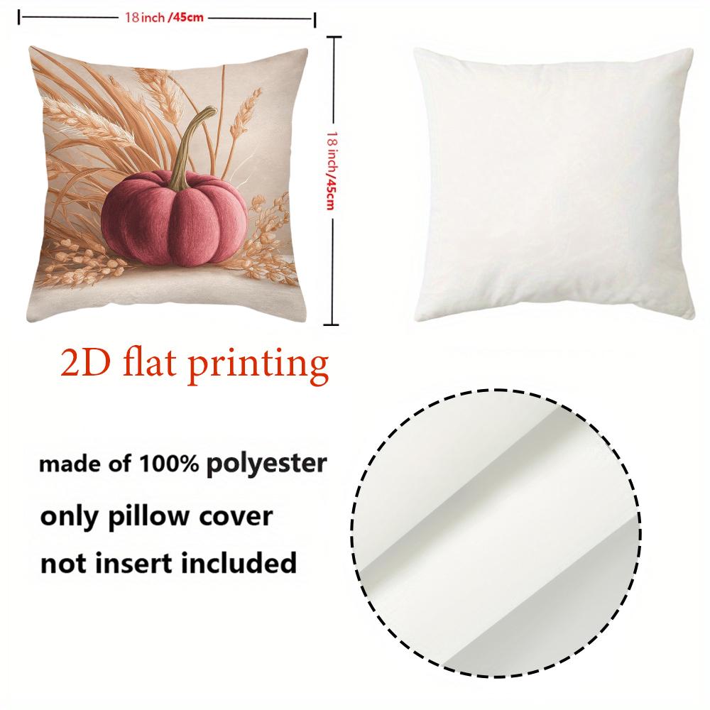 1 Pieces Autumn Pumpkin and Wheat Pattern Throw Pillow Polyester pillowcase, sofa decorative cushion cov Headboard Pillow