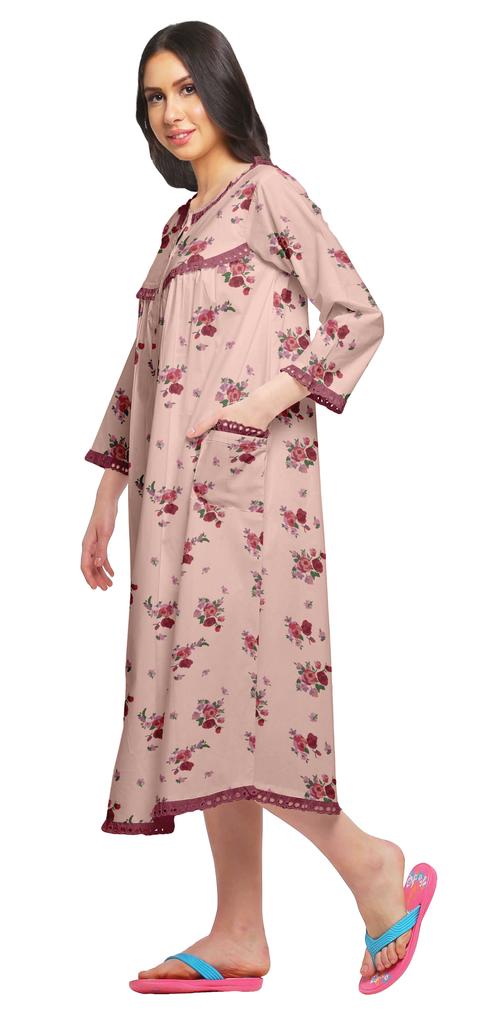 Moomaya Ночная рубашка с принтом 3-4 рукава, хлопковая пижама для кормящих мам