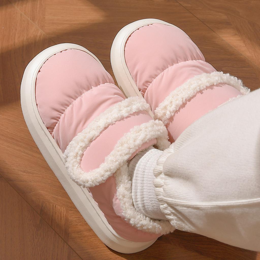 Cotton Slippers Women's Autumn and Winter Snow Boots Couple Indoor Home Home Home Non-slip Men's Warm Thick-soled Slippers