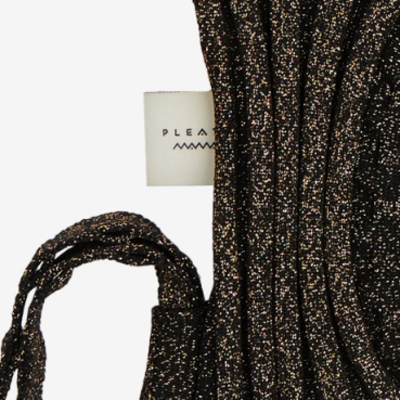 Pleatsmama Glitter Black Brown New Bow Backpack