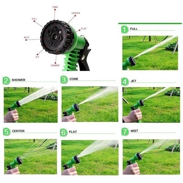 Садовый шланг длиной от 25 до 150 футов с водяным пистолетом высокого давления, идеально подходит для сада и мойки автомобиля, прочный, легкий, гибкий водяной шланг