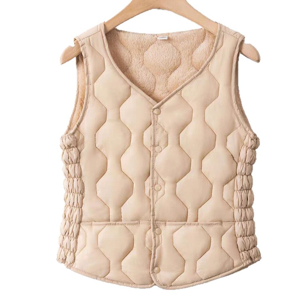 New down cotton vest women's autumn and winter warm inside with short lamb down vest vest vest vest vest