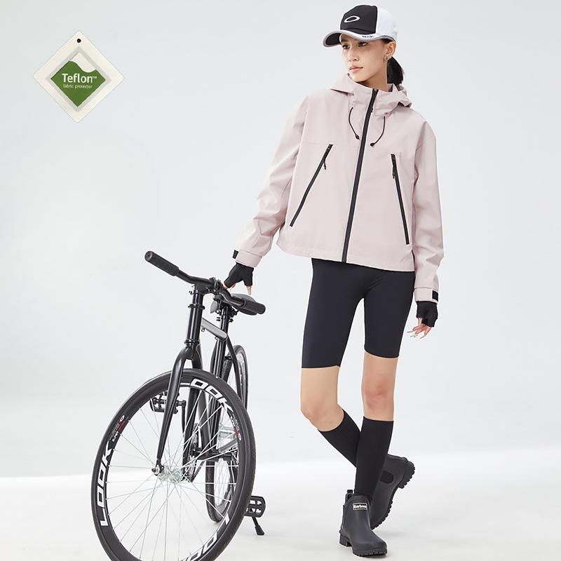 Куртка с тефлоновой защитой, женская короткая куртка для активного отдыха, водонепроницаемая, дышащая, для велоспорта, пешего туризма, альпинизма, свободная куртка