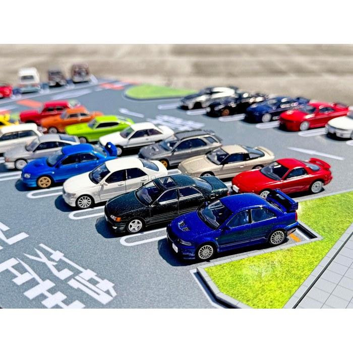 TOMYTEC Tomica Limited Vintage 1/64 12a Daikoku Parking Area Set (with Nissan Silvia Qs Aero 95) Rubber Mat, ABS/Acrylic Accessories, & Diec