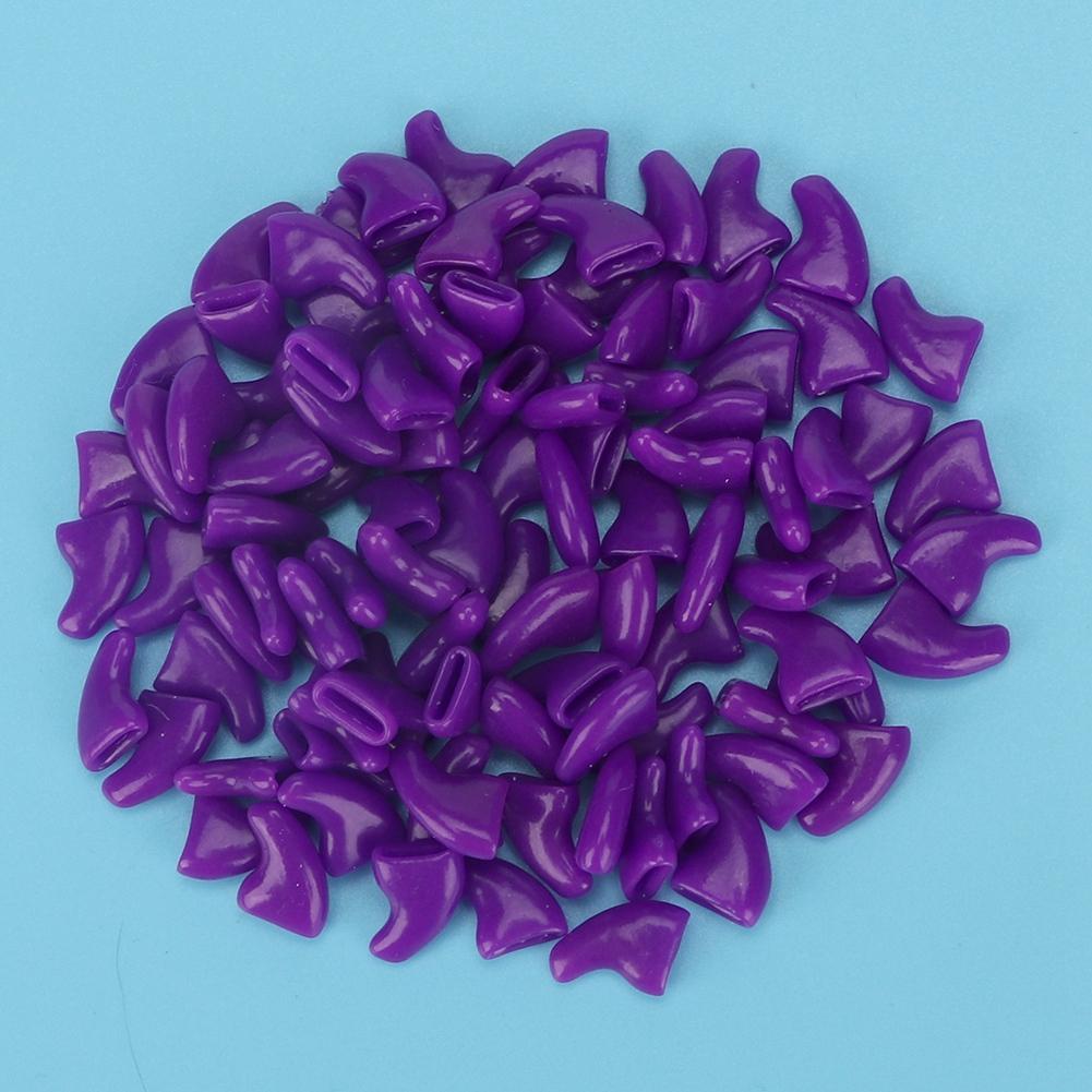 100 шт. мягкие чехлы для когтей из ПВХ для кошек, набор украшений для ухода за лапами(Фиолетовый М)