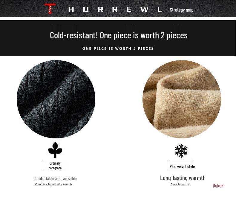 Men's 2023 Thick Velvet Turtleneck Sweater – Warm, High-End, 100% Cotton, Stylish and Comfortable