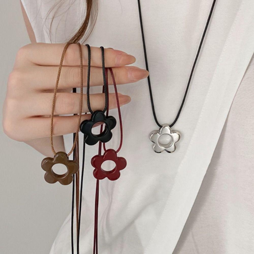 Кулон-цветок из смолы на длинной цепочке Ручная работа Шарм Цепочка для свитера Кулон-ожерелье Подарок