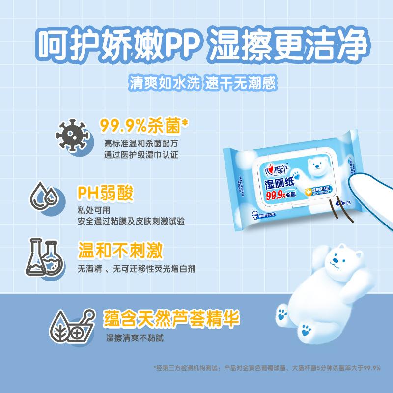 Влажные стерилизующие салфетки для взрослых Xinxiangyin - 10 упаковок по 40 листов для дезинфекции интимных зон