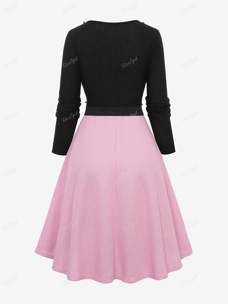 Rosegal Plus Size Rivet Lace Trim Ribbed Textured Crochet Braided Ruched 2 In 1 Dress With Belt