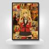 Винтажный плакат Kakegurui, наклейка, ретро аниме-плакаты и принты, настенные художественные фотографии для любителей, украшение для дома, гостиной, живопись