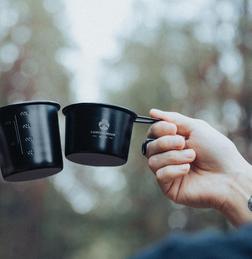 CAMPING MOON Camping Coffee Solo Mug, Small, Black, 160ml, SOLO MUG BKS-180