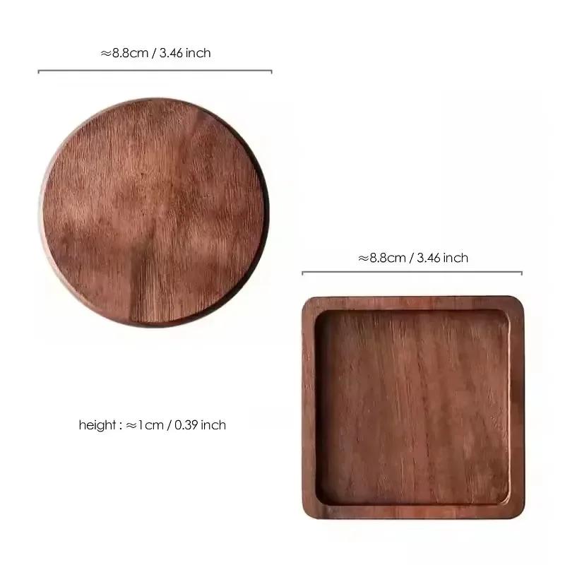 1PCS Wood Placemats Coasters Tea Coffee Cup Pad Decor Durable Heat Resistant Square Round Drink Mat Bowl Teapot Holder 88cm