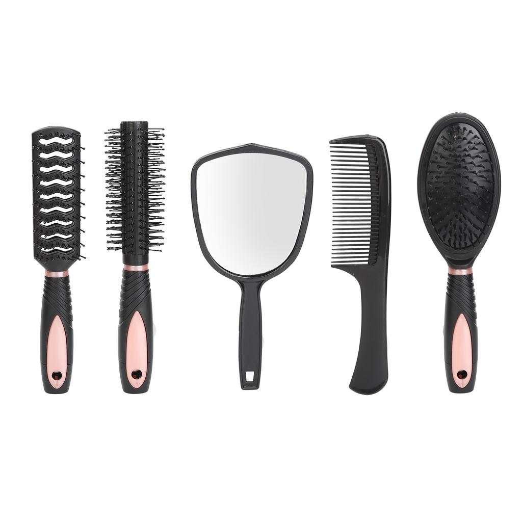 Набор из 5 щеток для волос, расческа для расчесывания волос, массажная расческа для укладки, зеркало и подставка для держателя