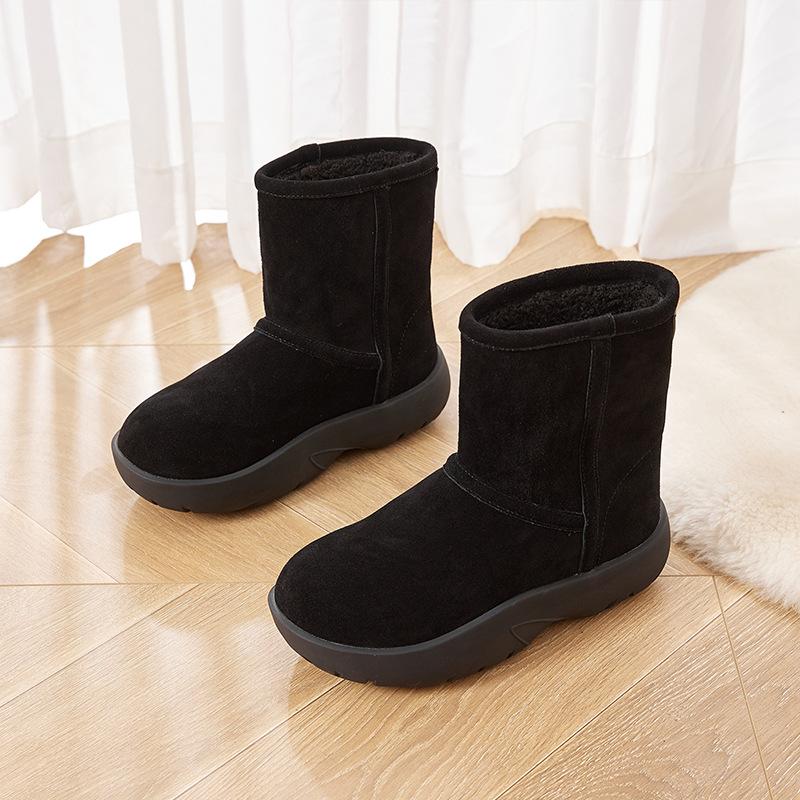 Обувь из натуральной кожи, зимние сапоги, теплые хлопковые ботинки для женщин, чтобы согреться