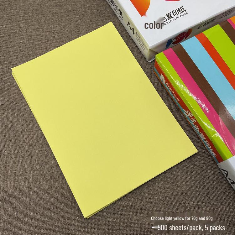 Mary A4 Color Copy Paper - Pink, Red, Light Blue, Orange, Deep Green, Yellow - Thick 80g/70g for Printing & Crafts