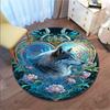 Wolf Heart Floral Fantasy Round Rug Home Soft Decorative Anti Slip Yoga Table And Chair Mat Carpet Outdoor Floor Mat Carpet S8