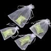 Jewelry Packing Christmas Favor Gift Bags White Pouches Organza Gauze Sachet Drawstring Pocket