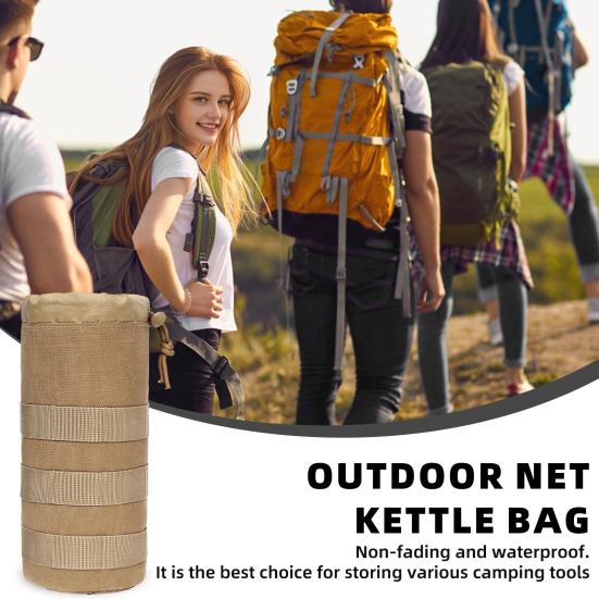 Тактический подсумок для бутылки с водой, дорожный спортивный держатель для бутылки с водой со шнурком, открытым верхом и сетчатым дном, крепится к рюкзаку, жилету, ремню