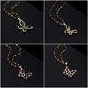 New Niche Design Retro Butterfly Micro-Inlaid Zircon Pendant Necklace Women'S Fashion Collarbone Chain