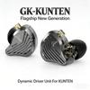 GK KUNTEN Innovative Kun Driver Heavy Bass HIFI Sports Metal In-ear Headphones Detachable 2PIN Compatible With KZ Zenith EDX PRO