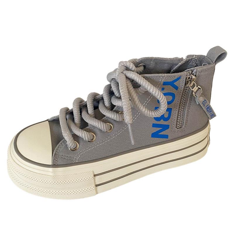 H1359 Гонконгский стиль, нишевая взрывная обувь с высоким берцем, женская обувь 2024 года, новая универсальная дизайнерская доска ulzzang