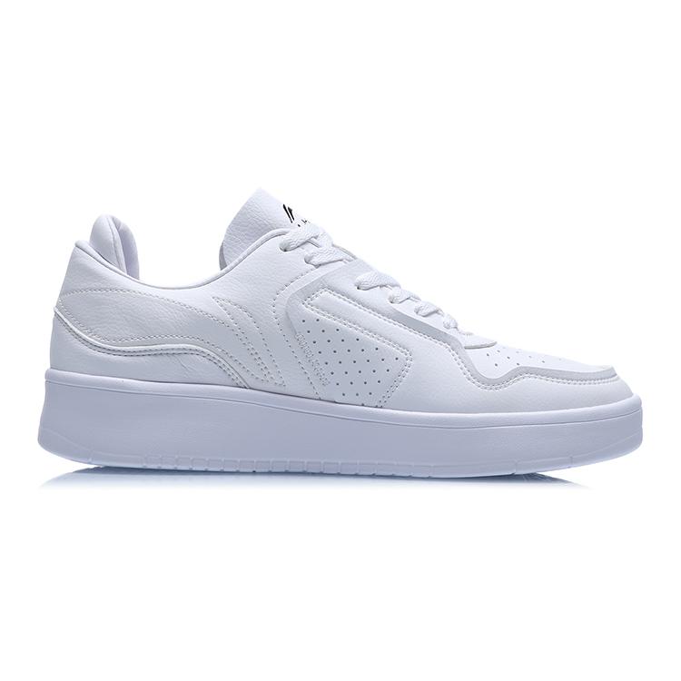Li Ning уличные кроссовки из синтетической кожи, кожи, с теплой водонепроницаемой отделкой, низкие, для скейтбординга, мужские, белые с черным, AGCQ251-4