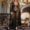 Сексуальные женщины Negligee Nightie Lingerie Lace Beautiful Black Lingerie Long Skirt