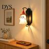 Autumn Wall Ornament Cute Ghost Light, Wizard Hat Lamp, Decorative Night Light for Kids Mount Lamp Halloween Home Hallway Entrance Bedroom Decor