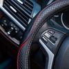 Универсальный автоматический чехол на руль Прочный чехол на руль из натуральной кожи 38 см/15 дюймов Противоскользящий чехол на руль Рулевое колесо Pr