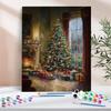 1pc Painting On Numbers Christmas Tree Gift Pile Christmas Gifts Coloring Art Handmade Home Furnishing Decor 40x50cm/16x20inch Without Frame